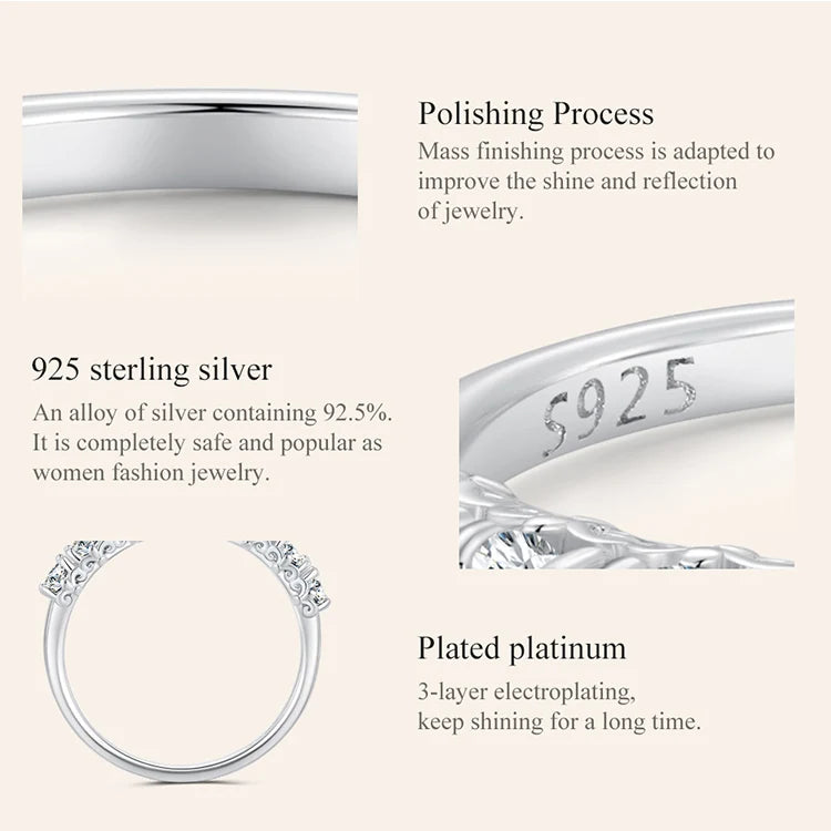 0.8 CT Moissanit Eternity Ring für Damen