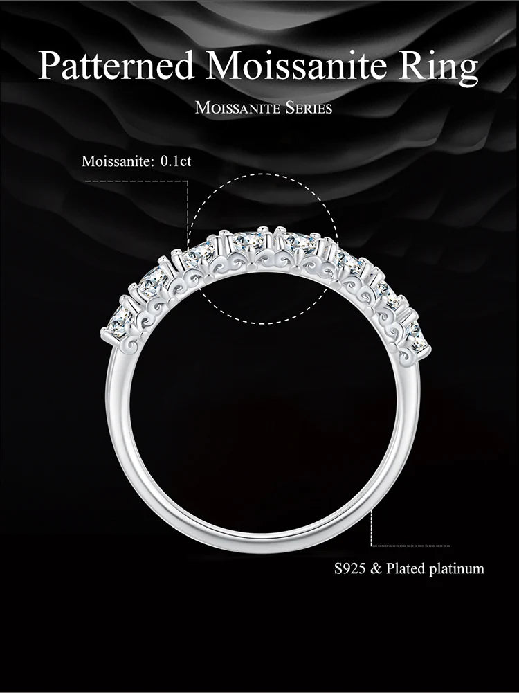 0.8 CT Moissanit Eternity Ring für Damen