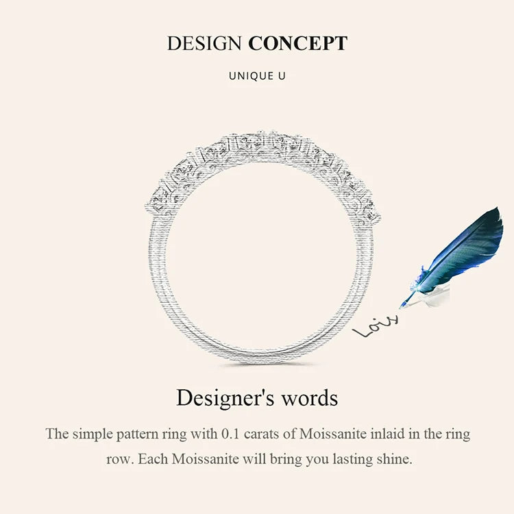 0.8 CT Moissanit Eternity Ring für Damen