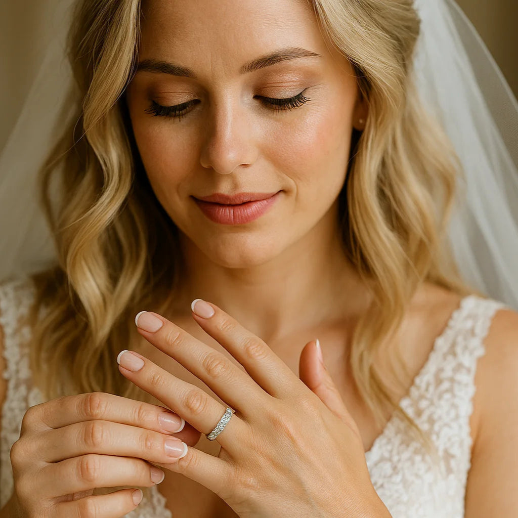 0.8 CT Moissanit Eternity Ring für Damen