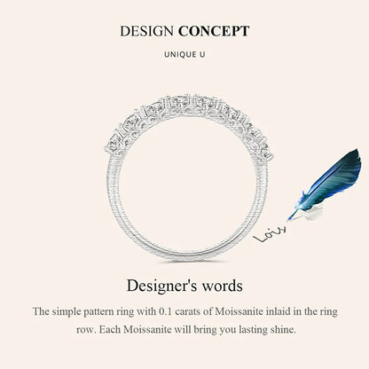 0.8 CT Moissanit Eternity Ring für Damen